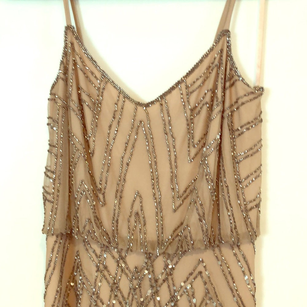 Adriana Papell US 8 nude/blush bridesmaid gown